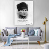 Atatürk "Türkiye Cumhuriyeti İlelebet Payidar Kalacaktır" Sözlü Cam Tablo