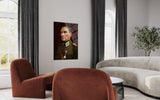 Atatürk Askeri Üniformalı Madalyalı Cam Tablo – Tarihi Portre Duvar Dekoru