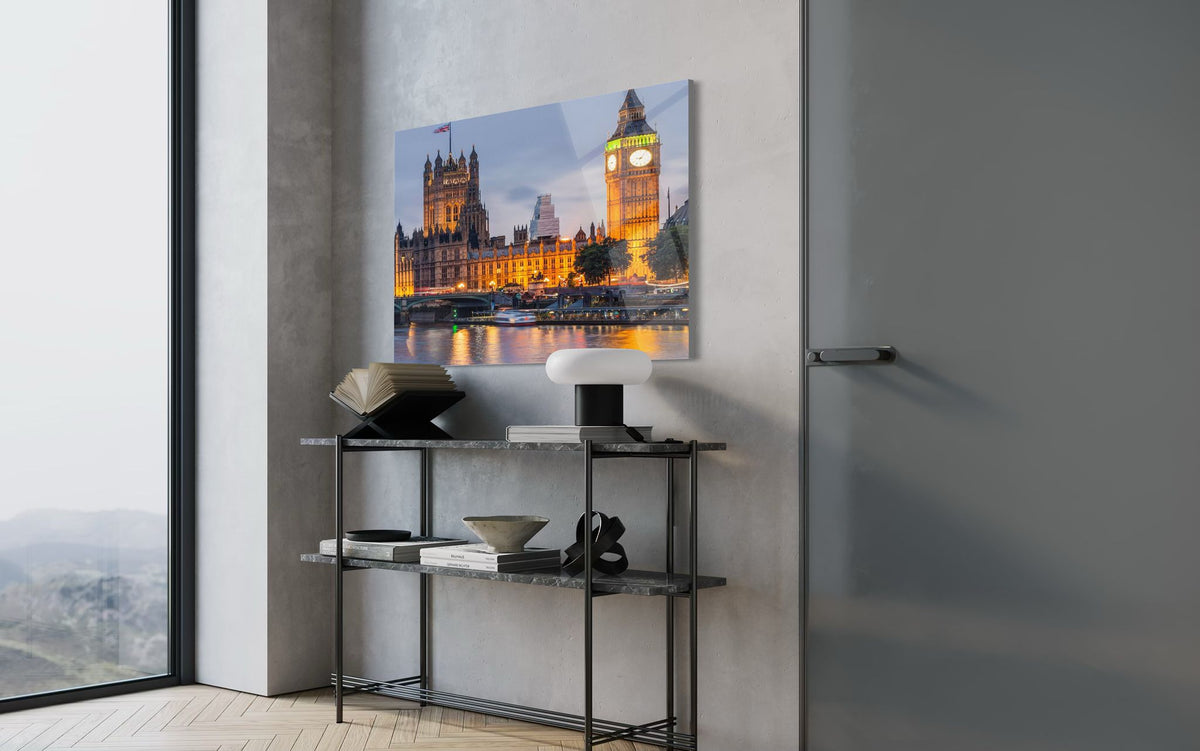 HOUSE OF PARLIAMENT (PARLAMENTO MECLİSİ) VE BIG BEN SAAT KULESİ Cam Tablo (118)