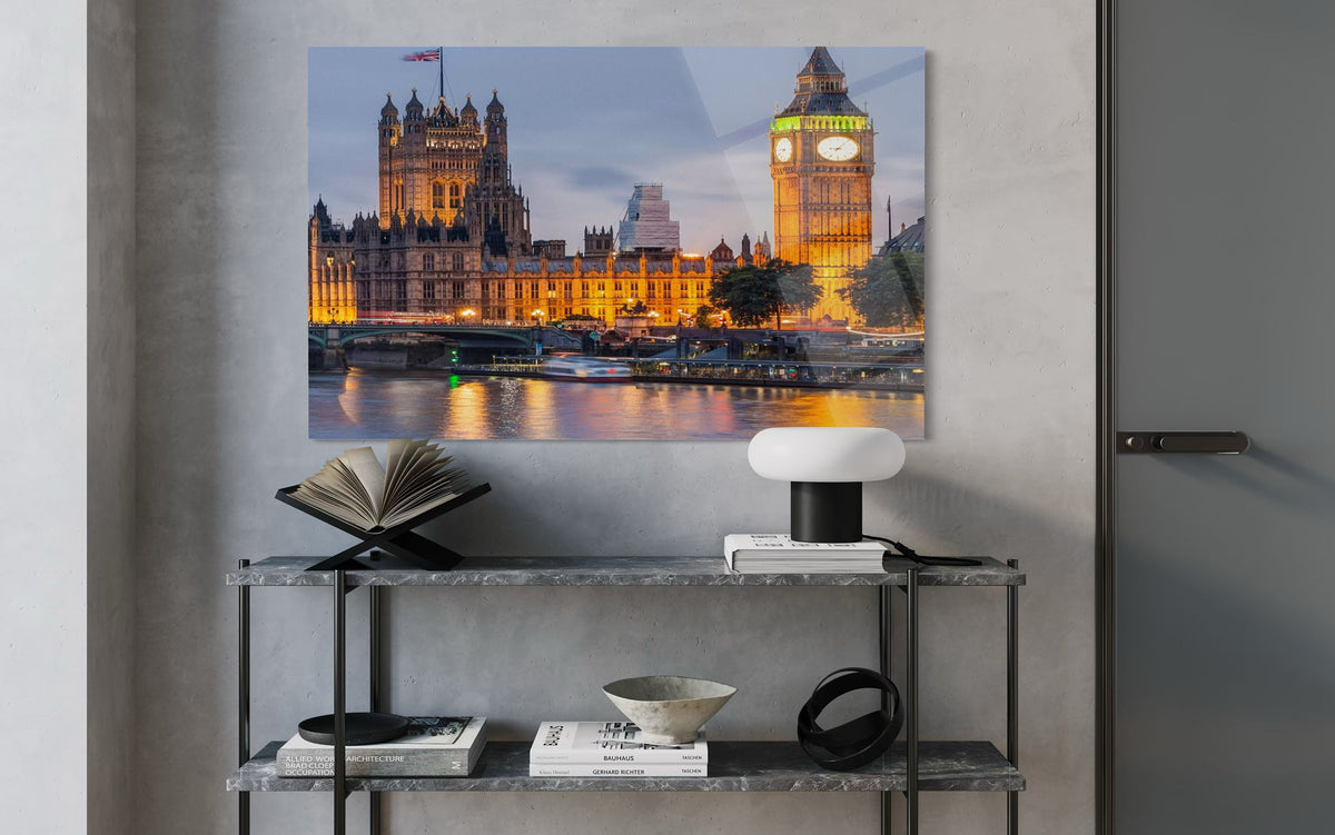 HOUSE OF PARLIAMENT (PARLAMENTO MECLİSİ) VE BIG BEN SAAT KULESİ Cam Tablo (118)