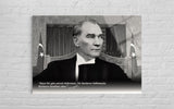 Atatürk "Kurtarıcı Kendiniz Olun" Sözlü Cam Tablo – İlham Verici Duvar Dekoru