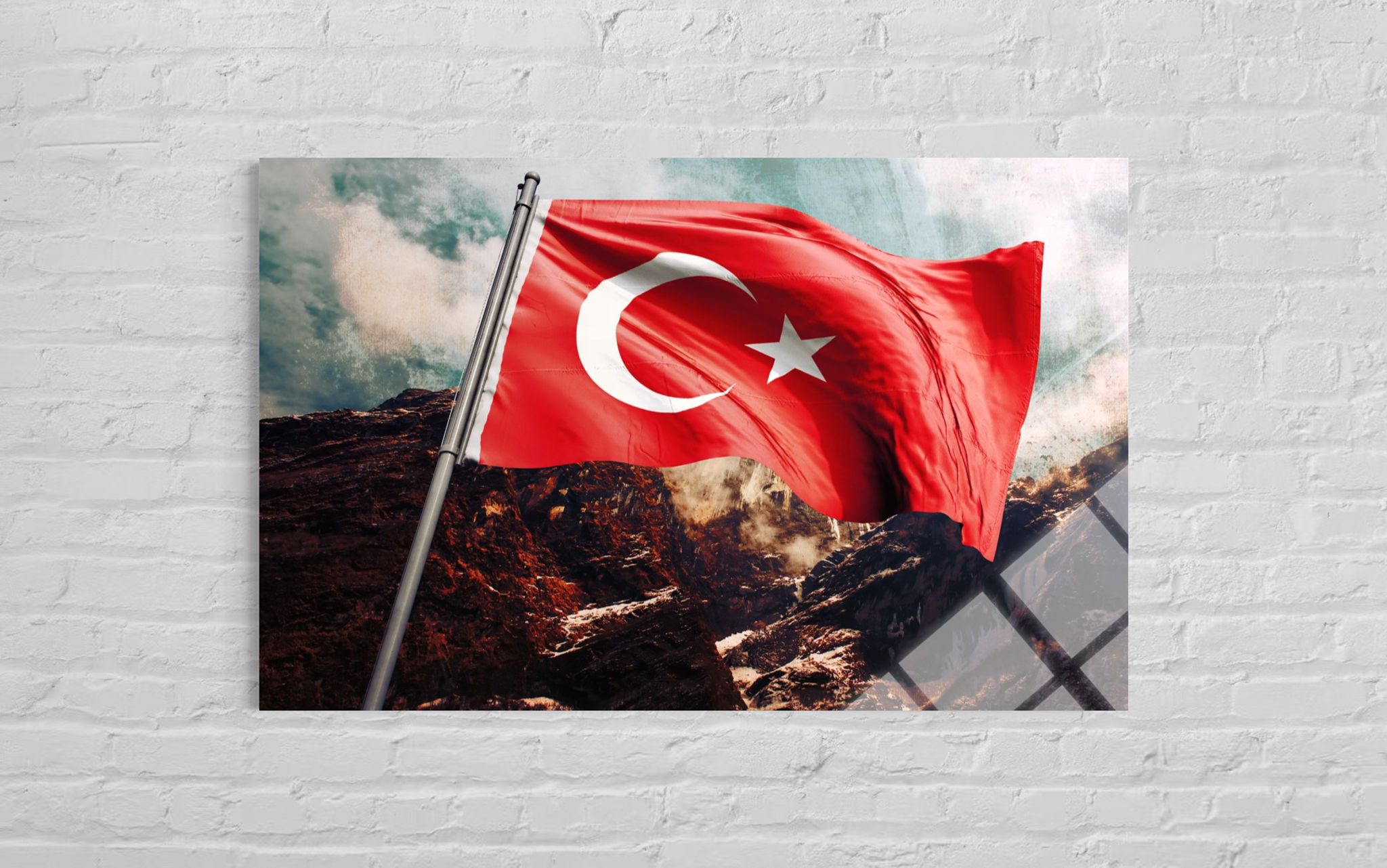 Türk BayrağıCam Tablo 117