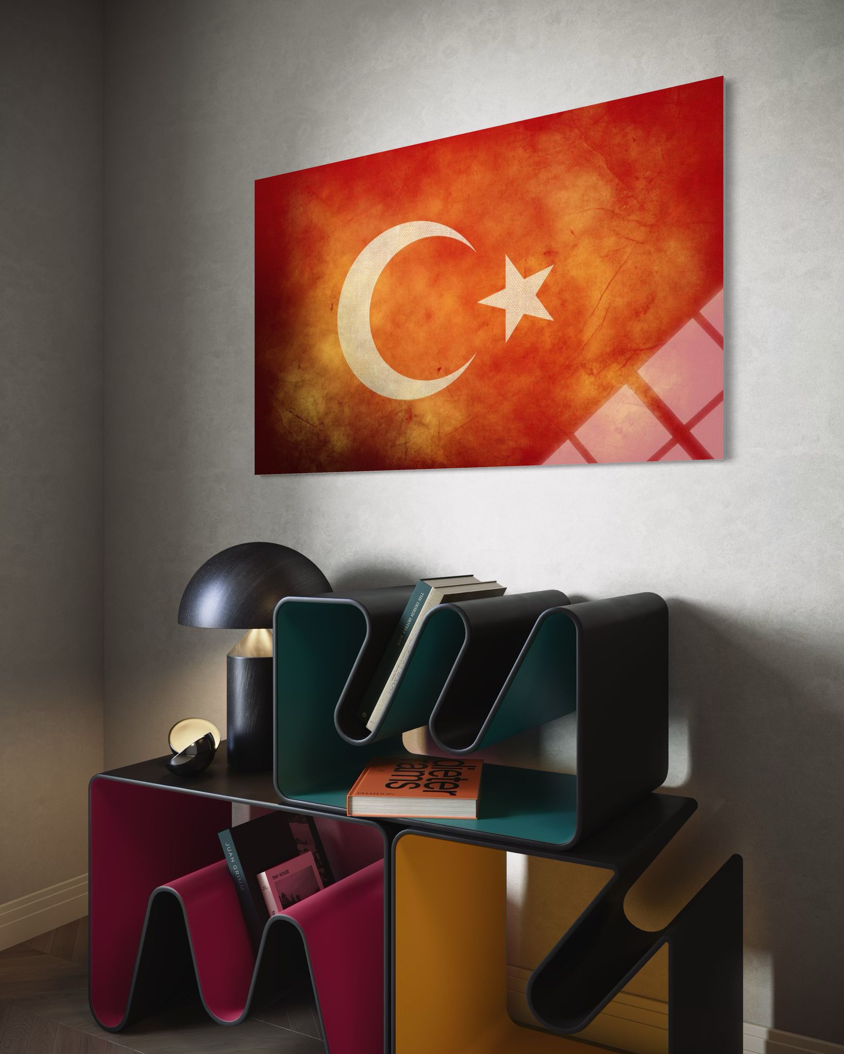 Türk Bayrağı Cam Tablo 116