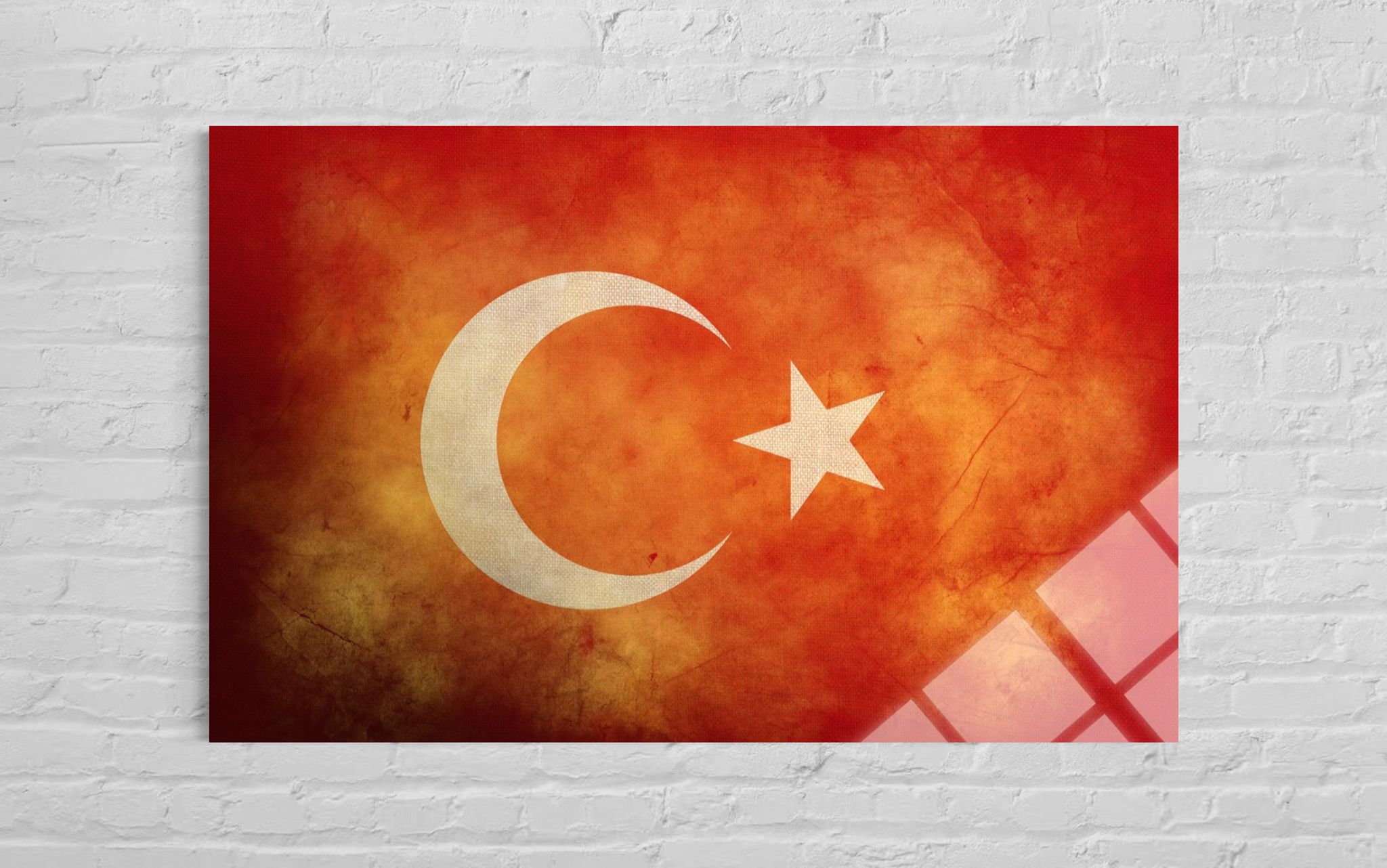 Türk Bayrağı Cam Tablo 116