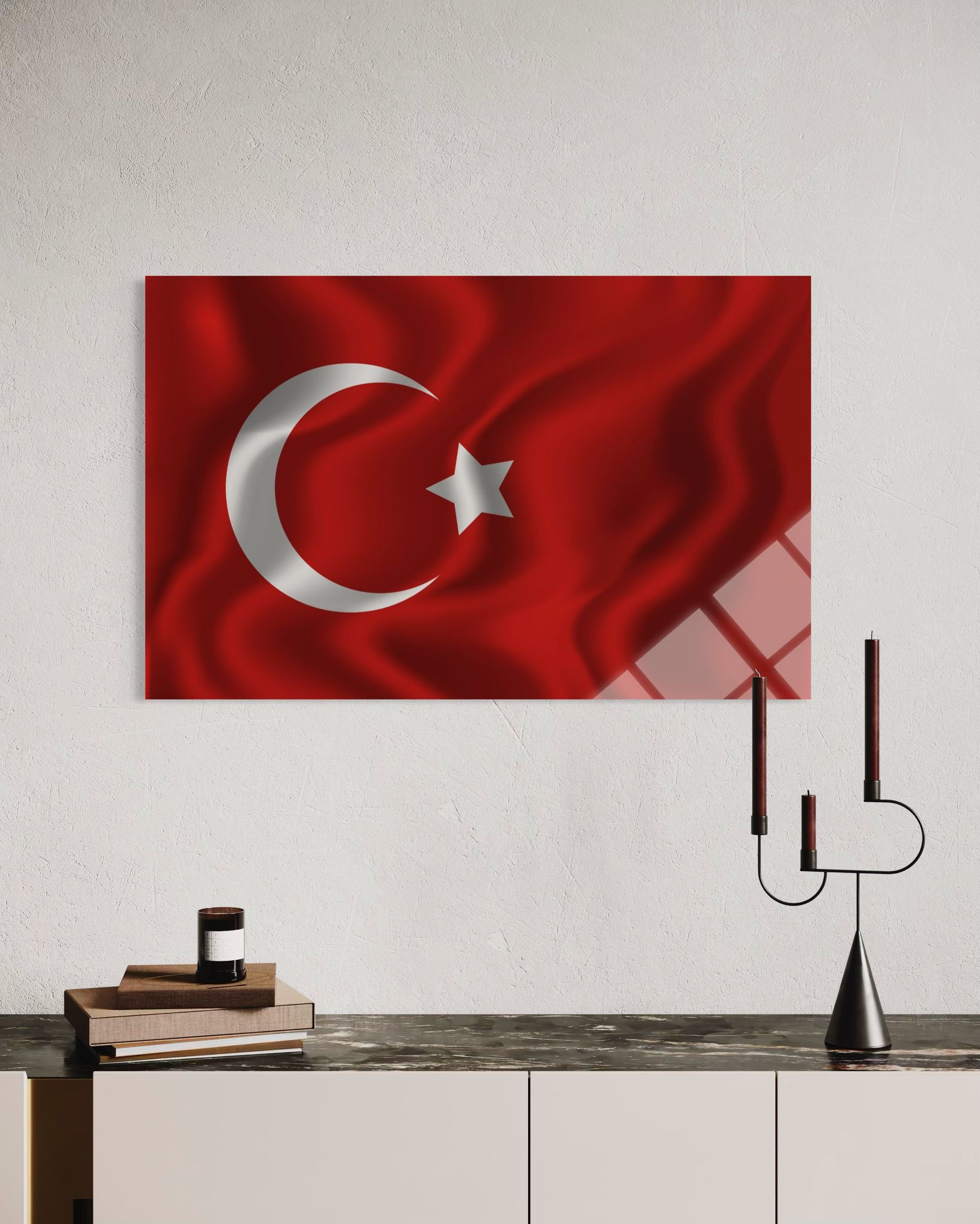 Türk Bayrağı Cam Tablo 115