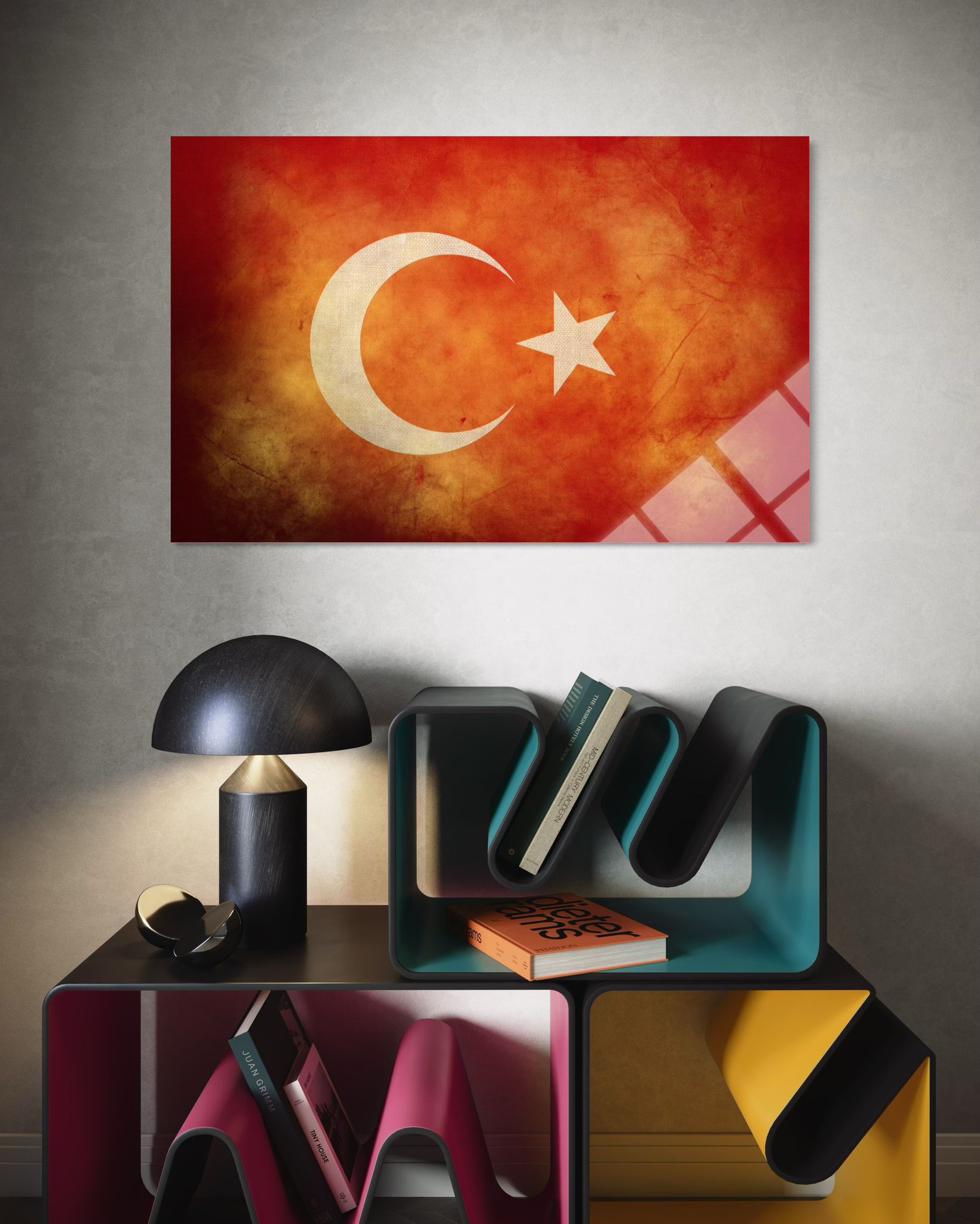 Türk Bayrağı Cam Tablo 116