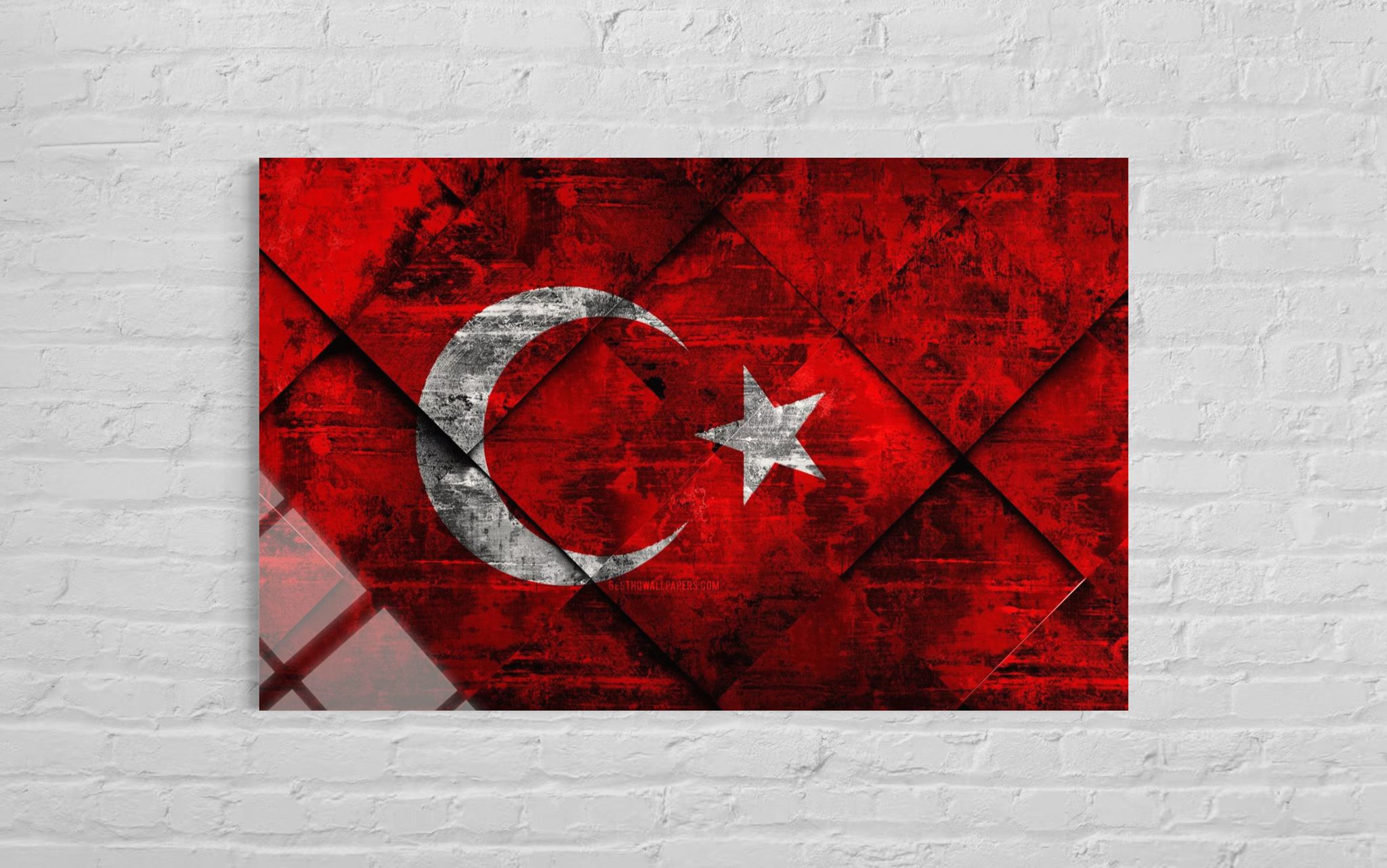 Türk Bayrağı Cam Tablo 113