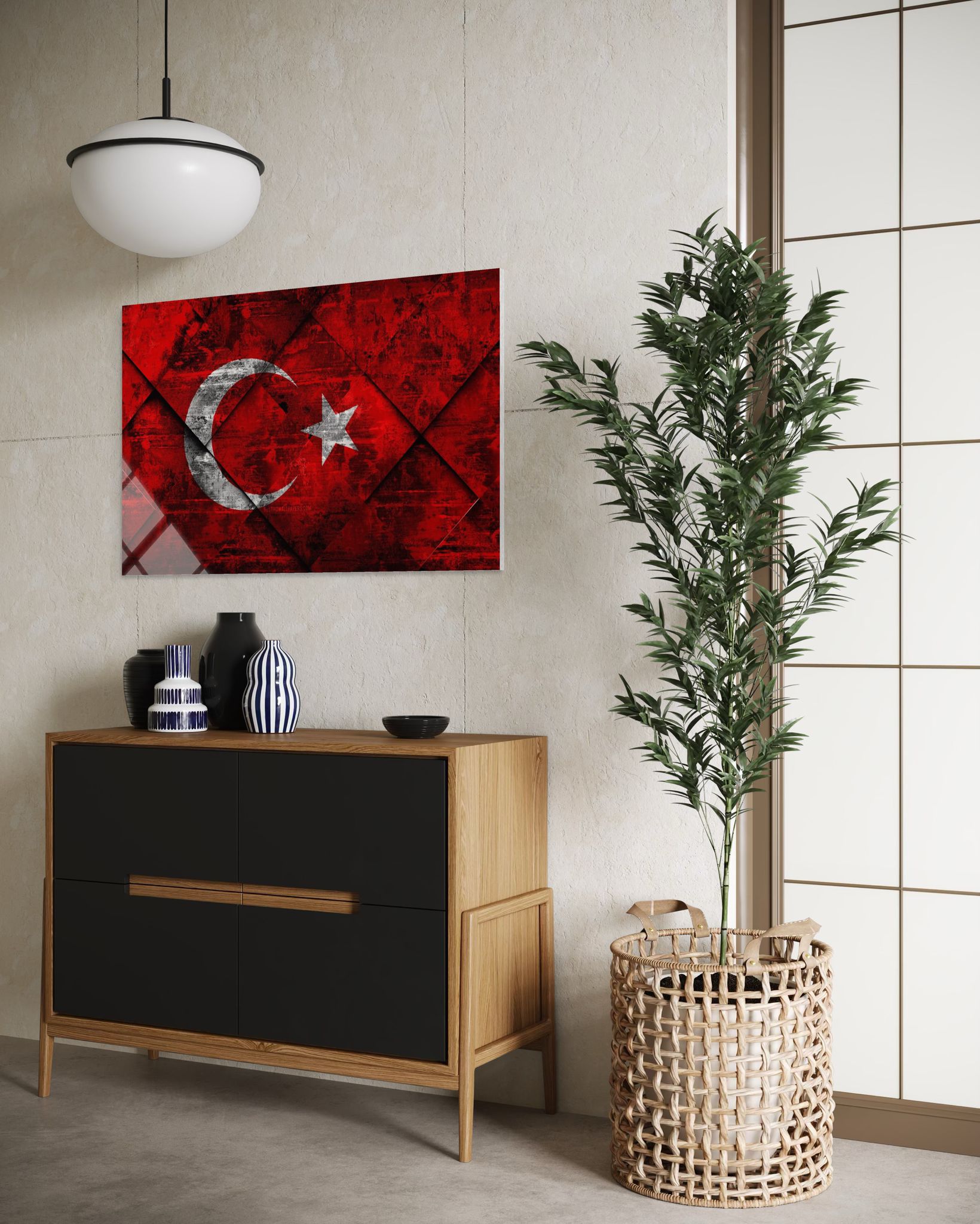 Türk Bayrağı Cam Tablo 113