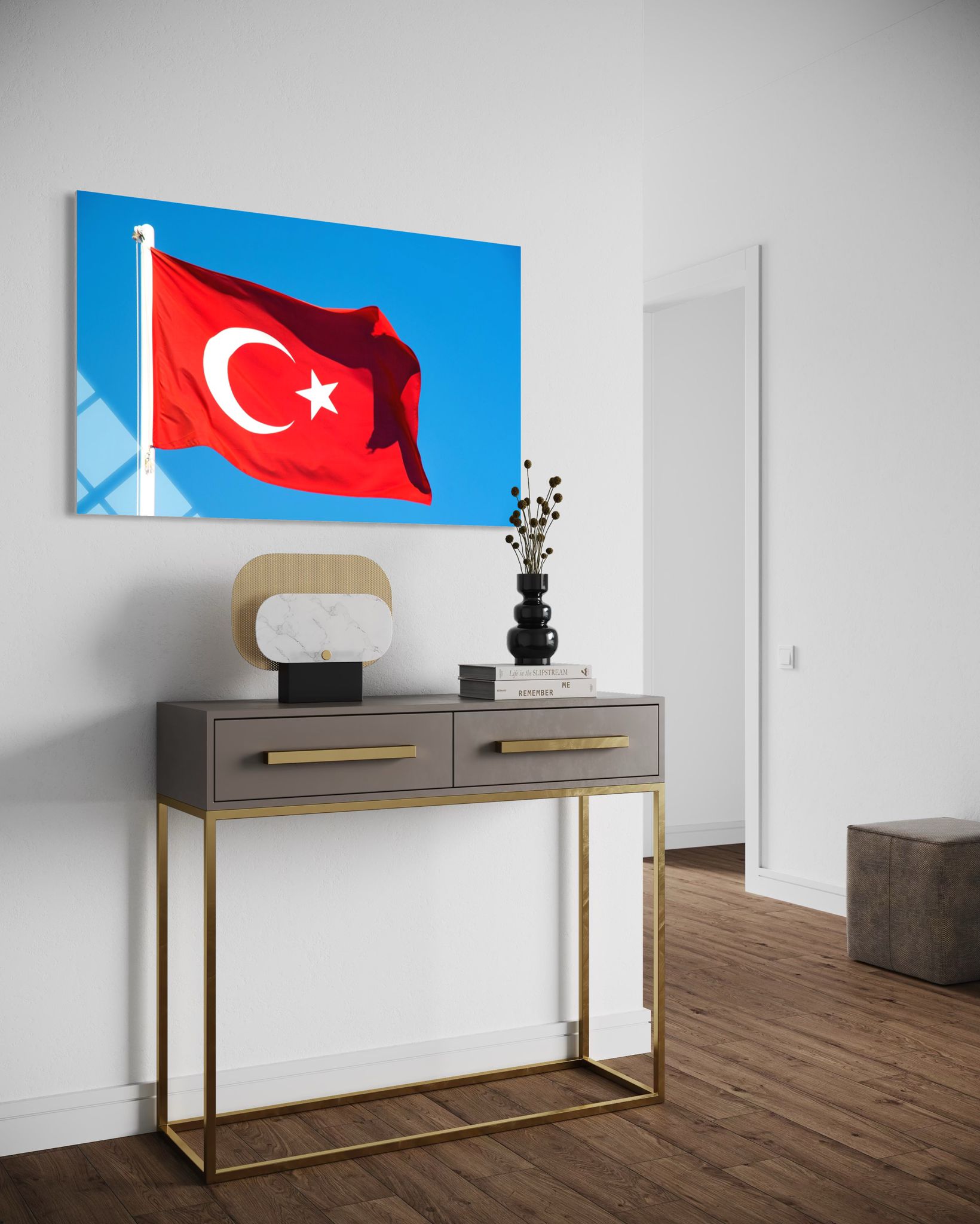 Türk Bayrağı Cam Tablo 112