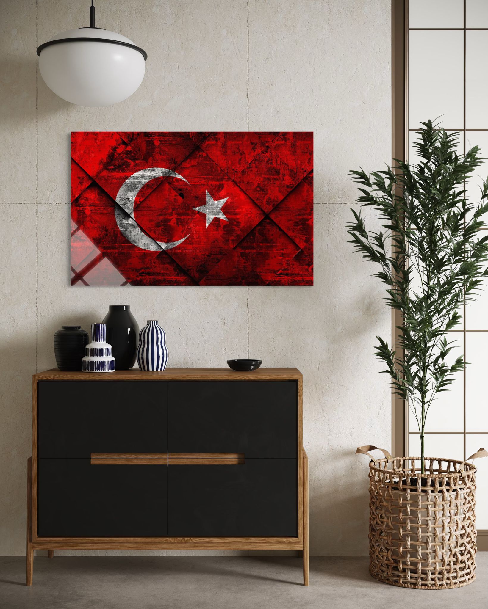 Türk Bayrağı Cam Tablo 113