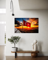 Türk Bayrağı Cam Tablo 109