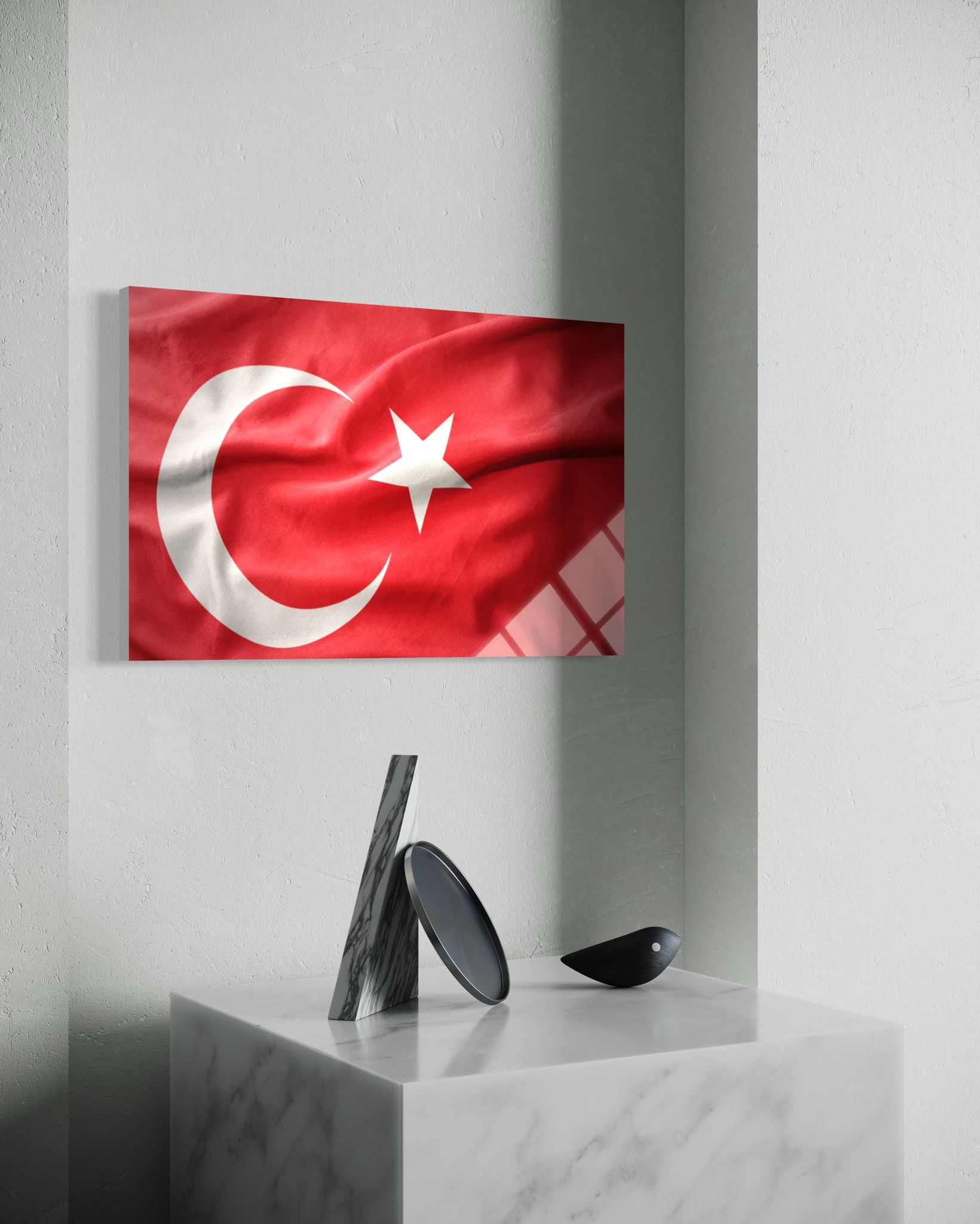 Türk Bayrağı Cam Tablo 108