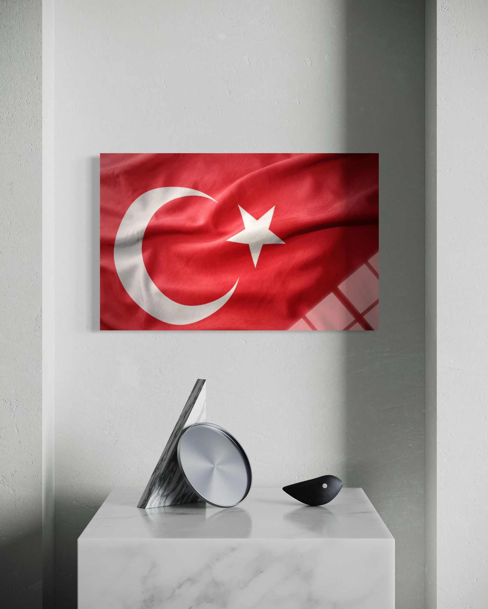 Türk Bayrağı Cam Tablo 108