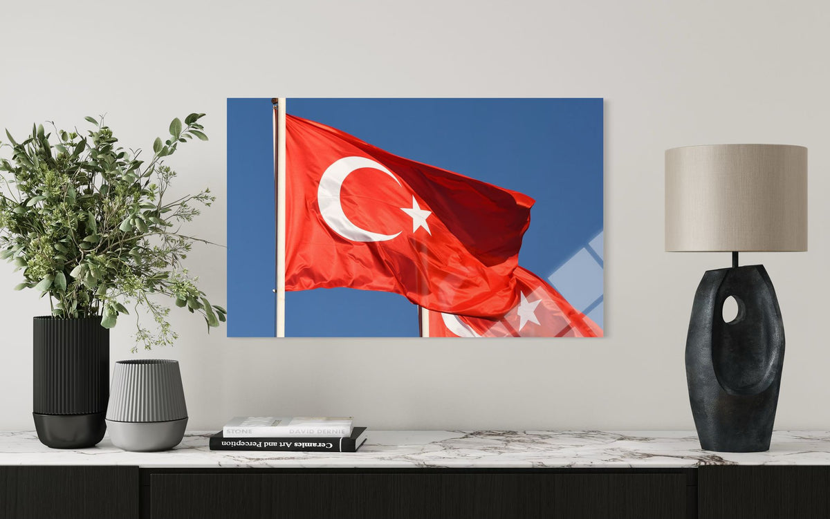 Türk Bayrağı Cam Tablo 107