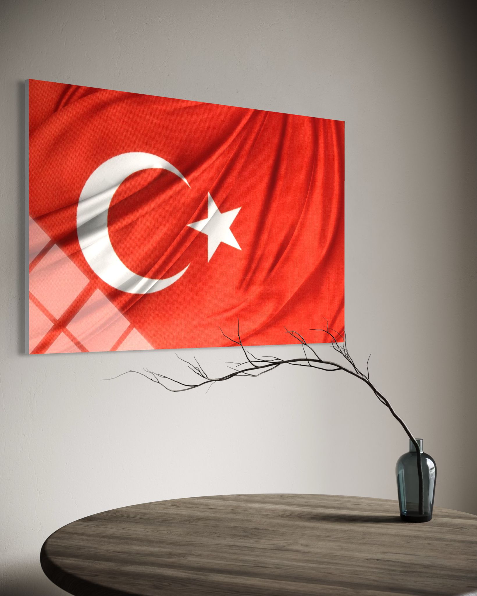Türk Bayrağı Cam Tablo 106