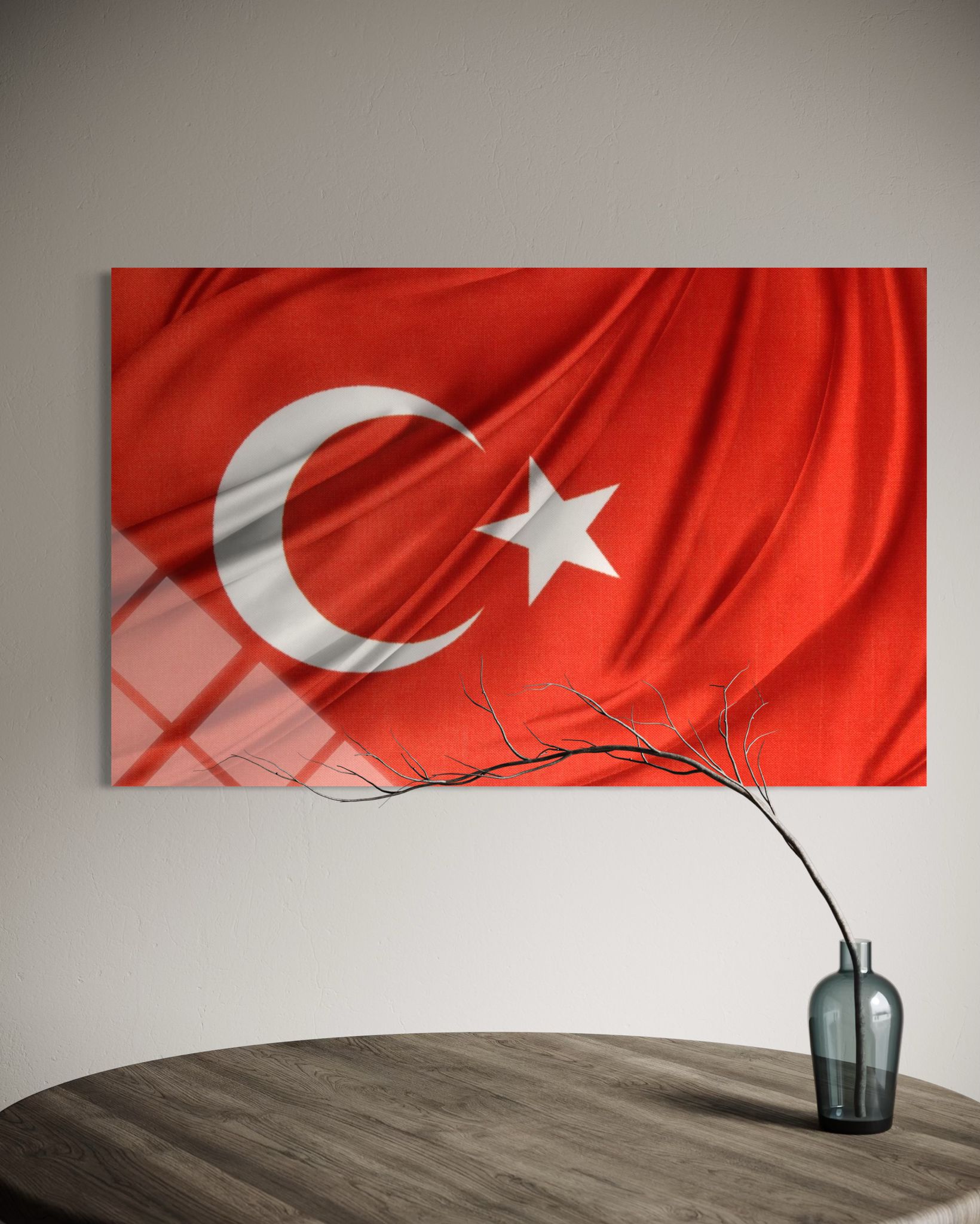 Türk Bayrağı Cam Tablo 106
