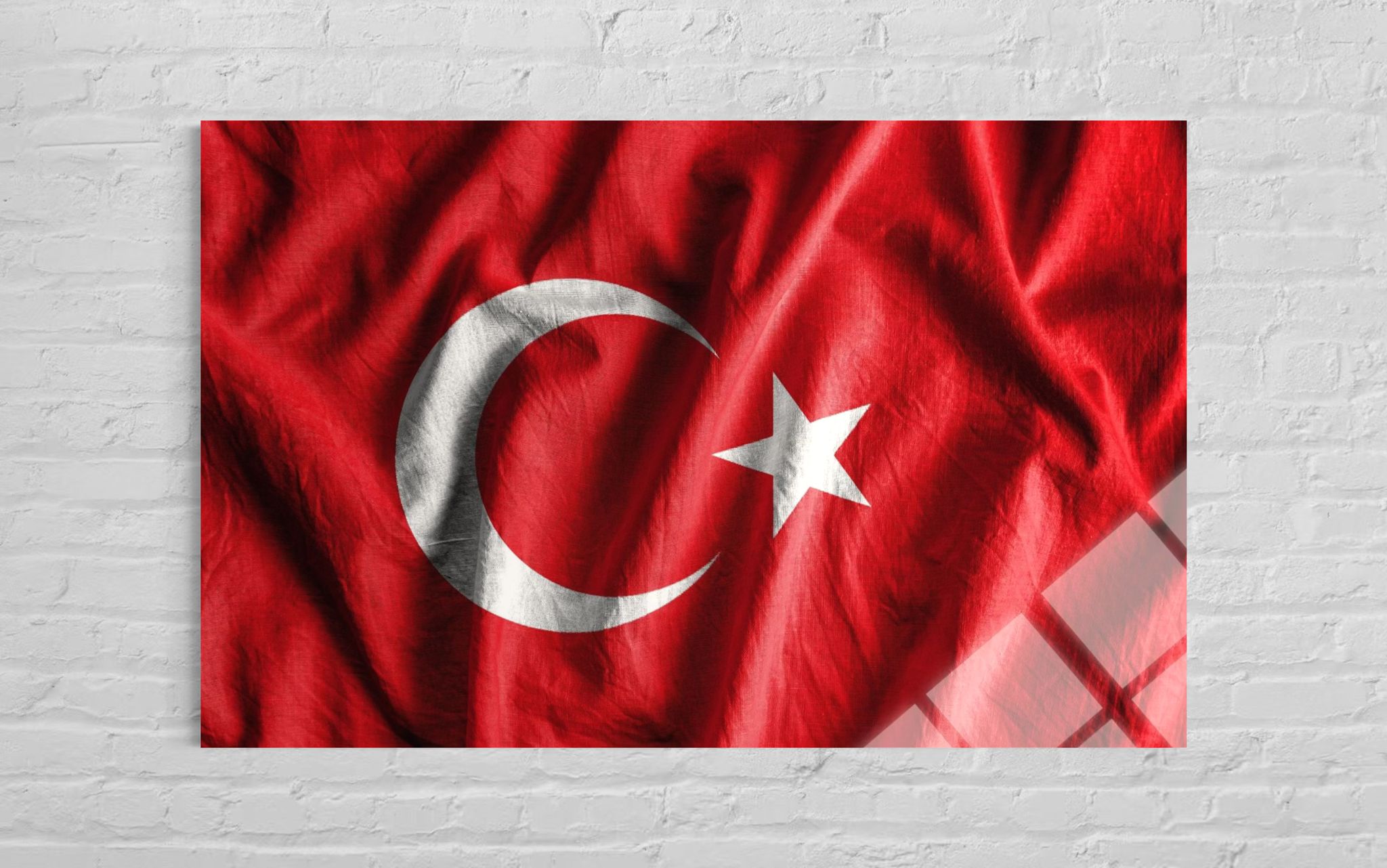 Türk Bayrağı Cam Tablo 105