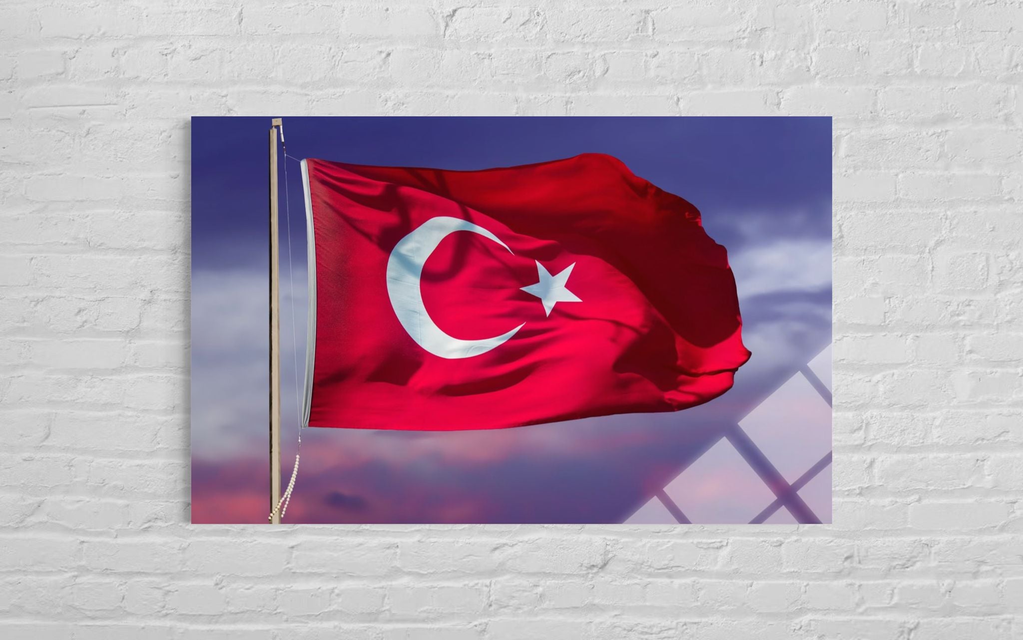 Türk Bayrağı Cam Tablo 104