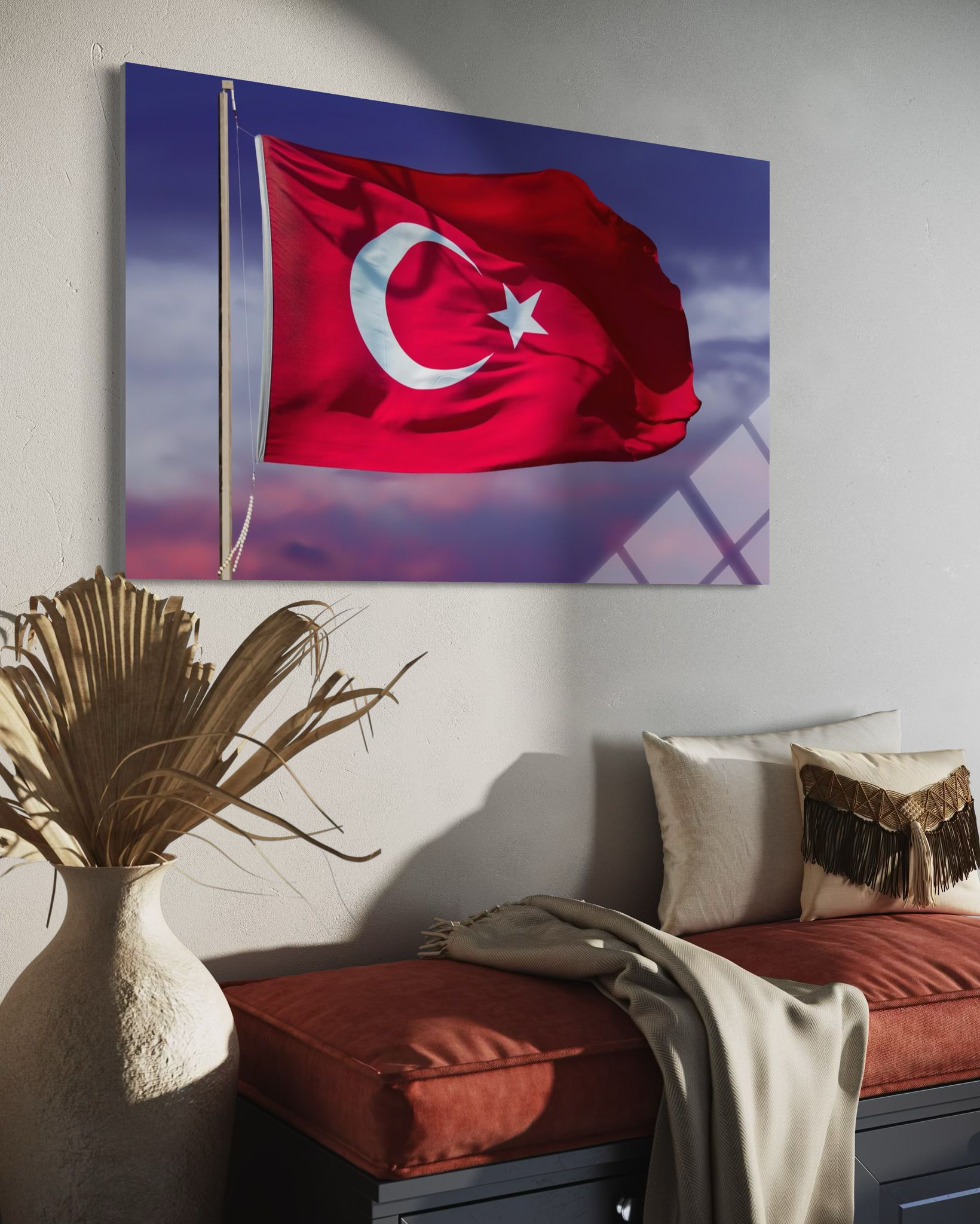 Türk Bayrağı Cam Tablo 104
