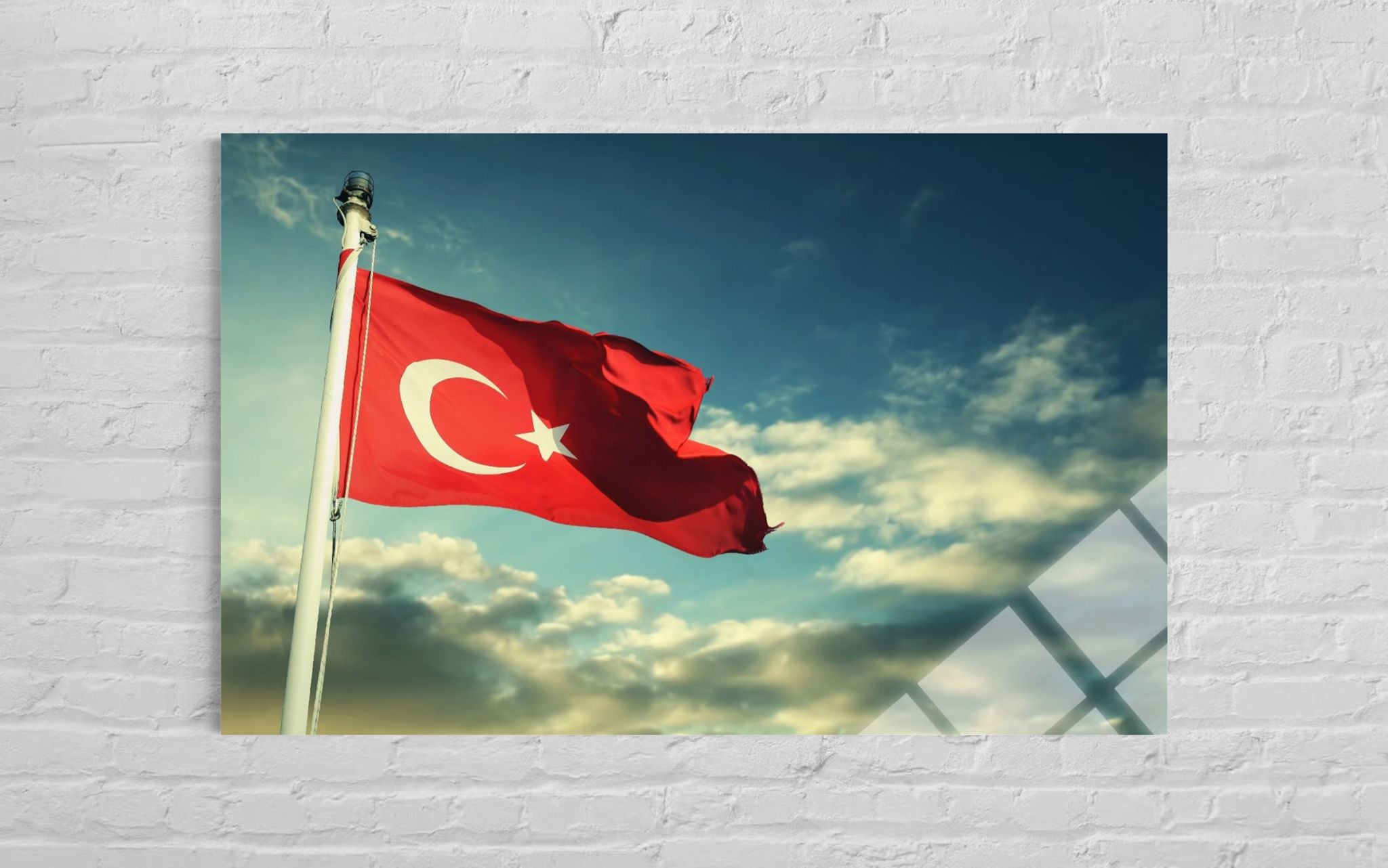 Türk Bayrağı Cam Tablo 102