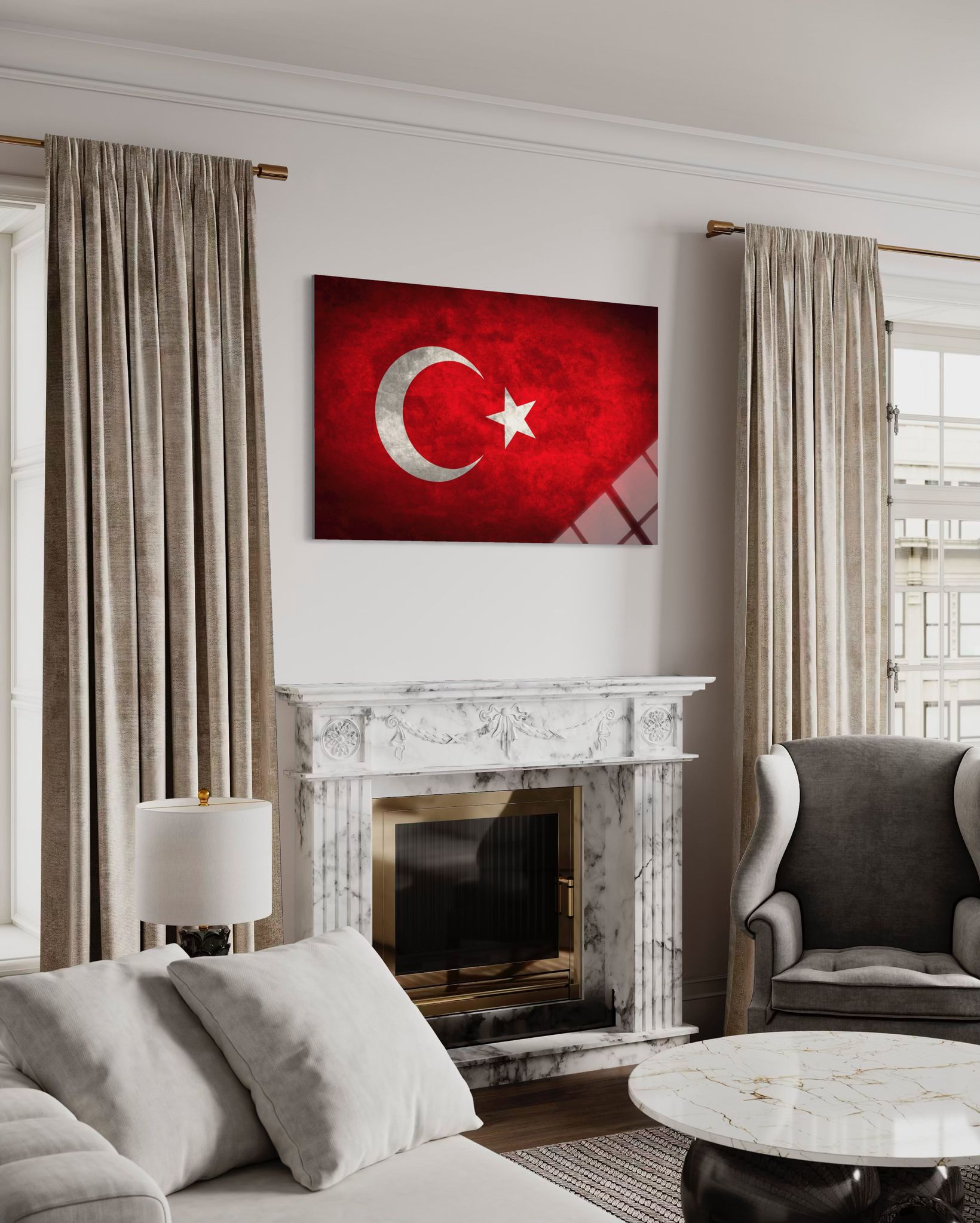 Türk Bayrağı Cam Tablo 101