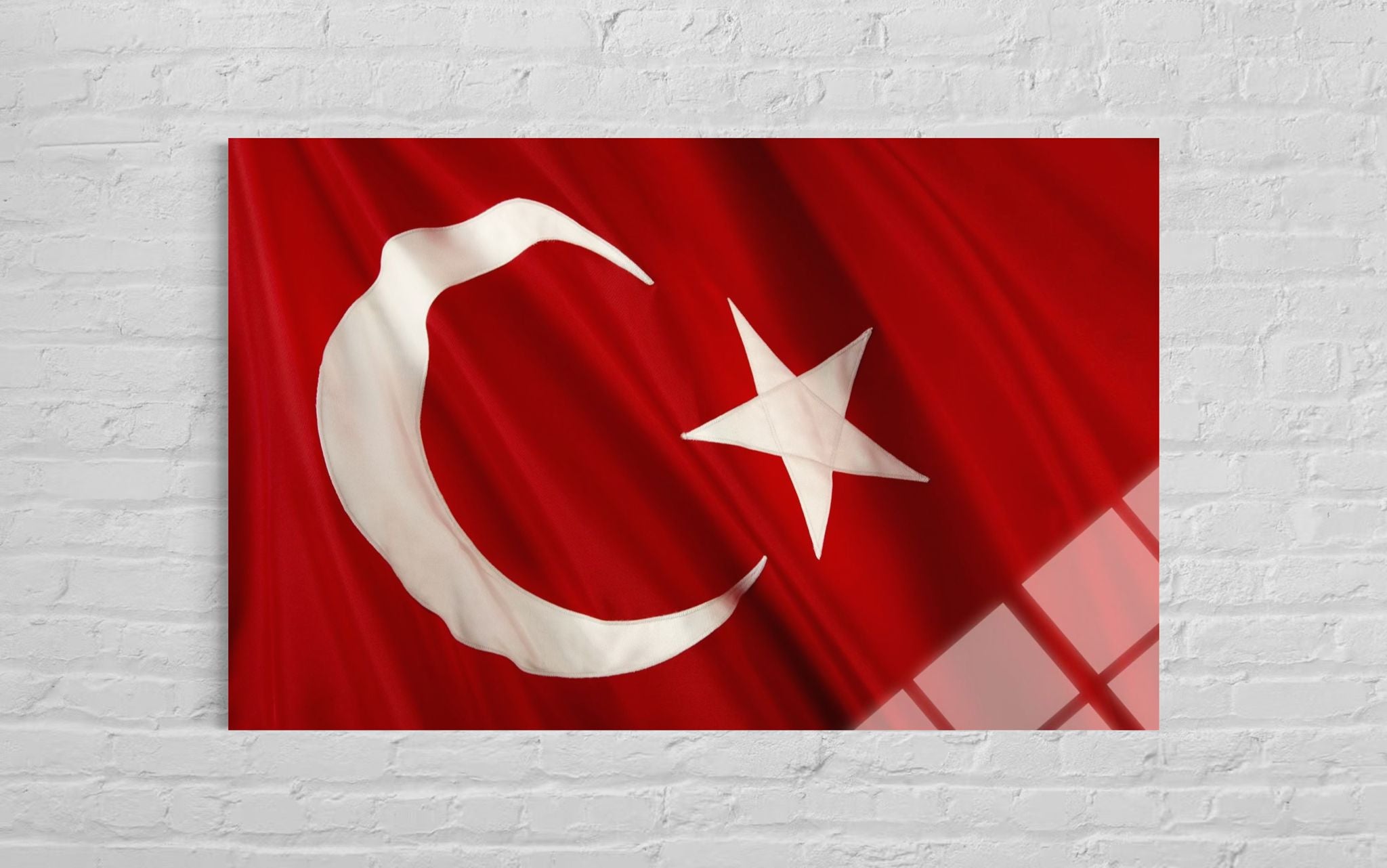 Türk Bayrağı Cam Tablo 100