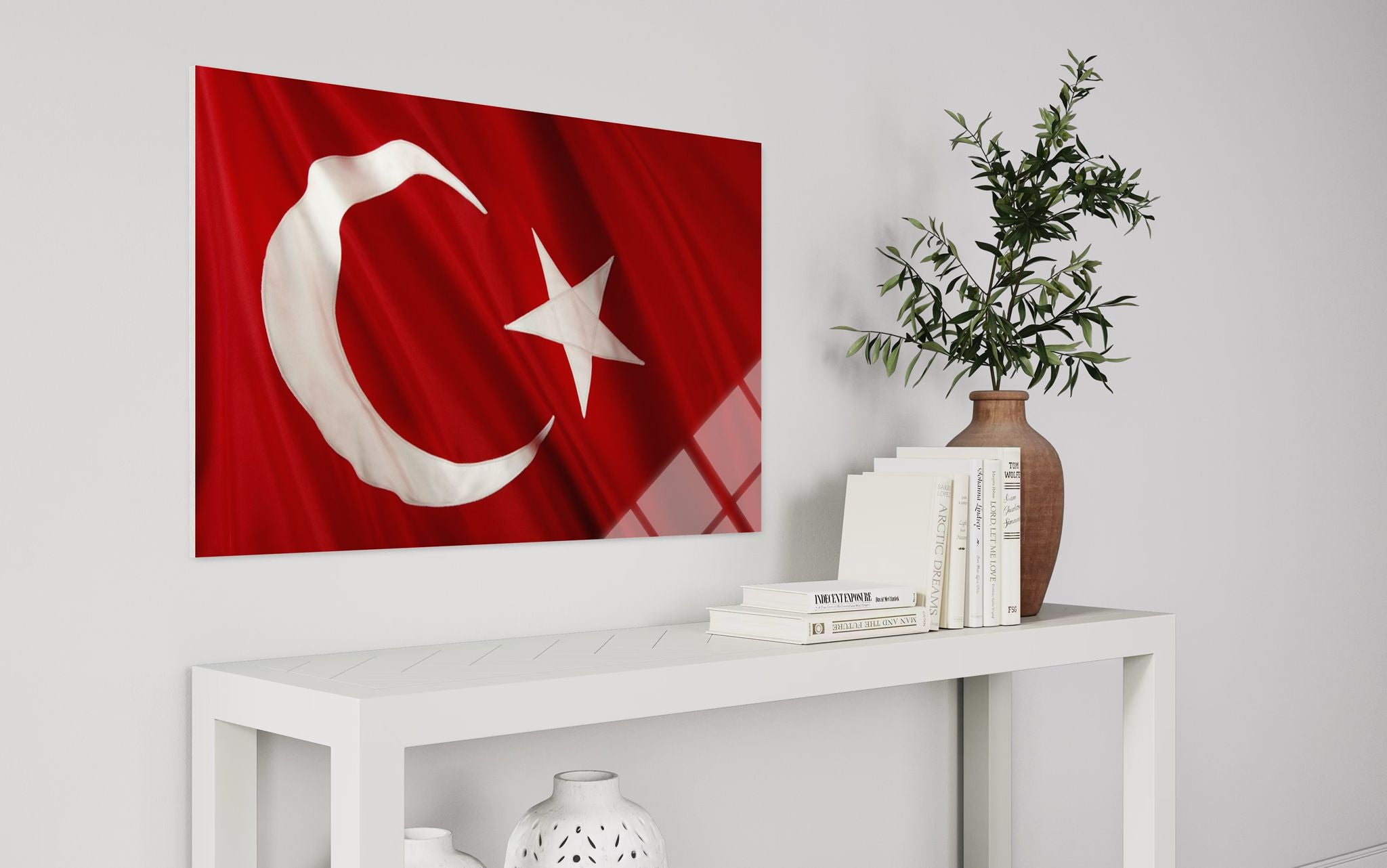 Türk Bayrağı Cam Tablo 100