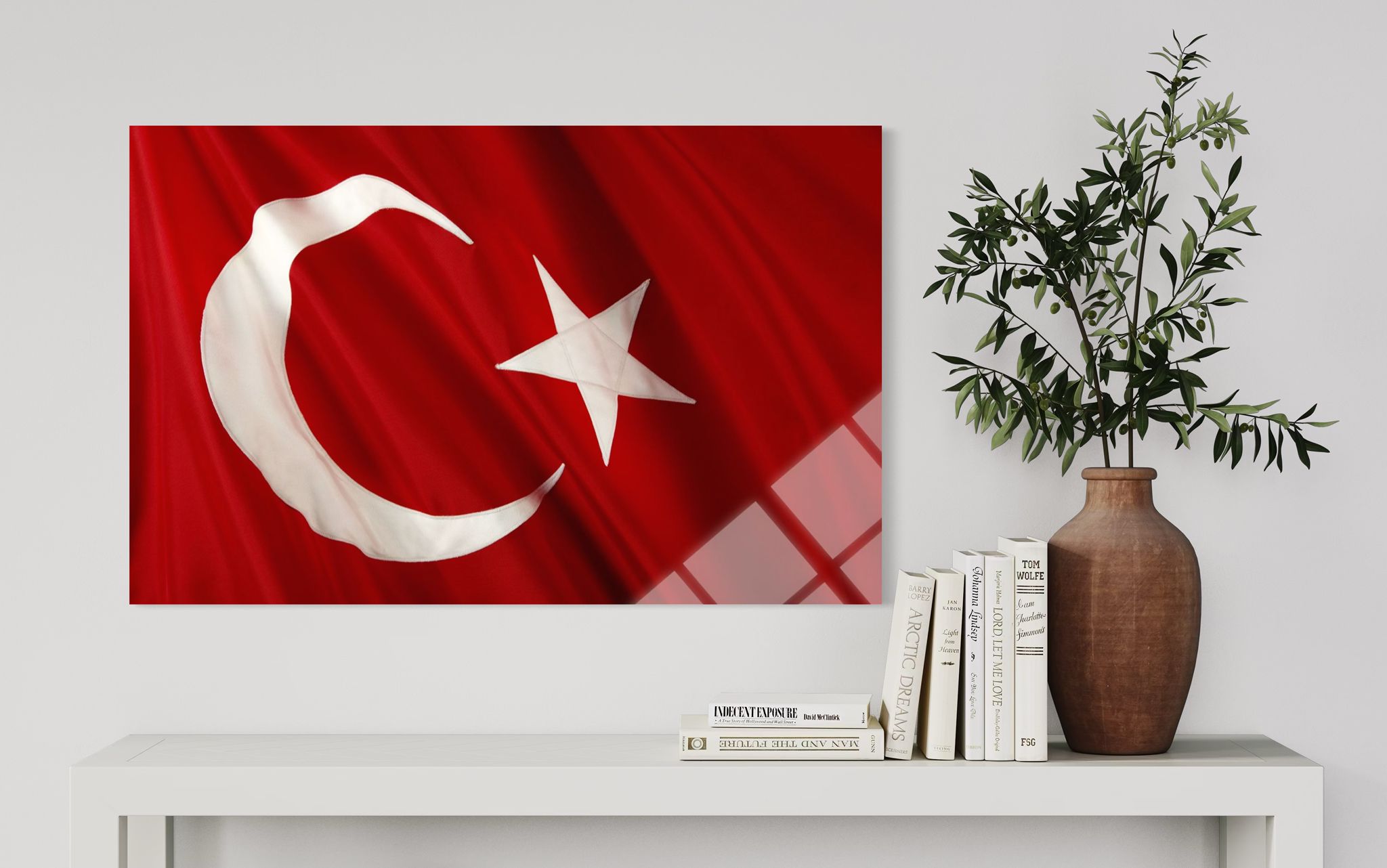 Türk Bayrağı Cam Tablo 100
