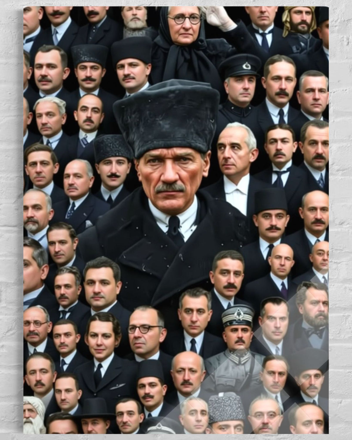 Atatürk Mozaik Kalabalık Kompozisyon Cam Tablo – Sanatsal Duvar Dekoru