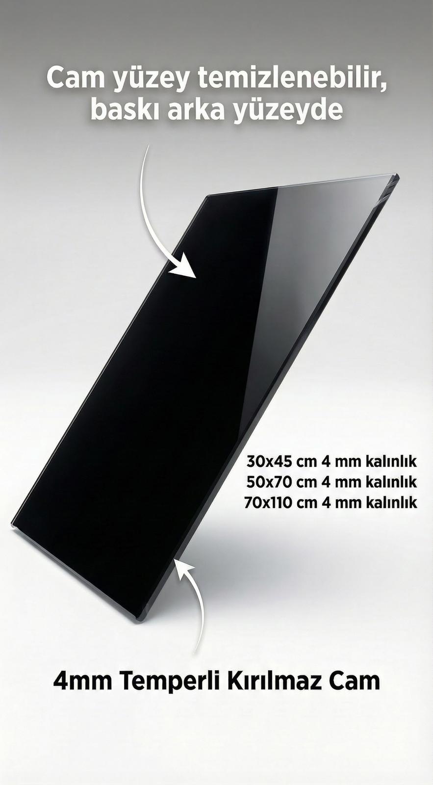 Kişiye Özel Dikey 50 x 70 cm Cam Tablo