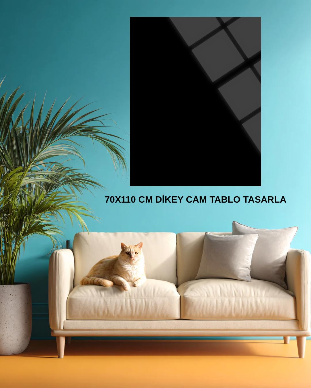 Kişiye Özel Dikey 70 x 110 cm Cam Tablo