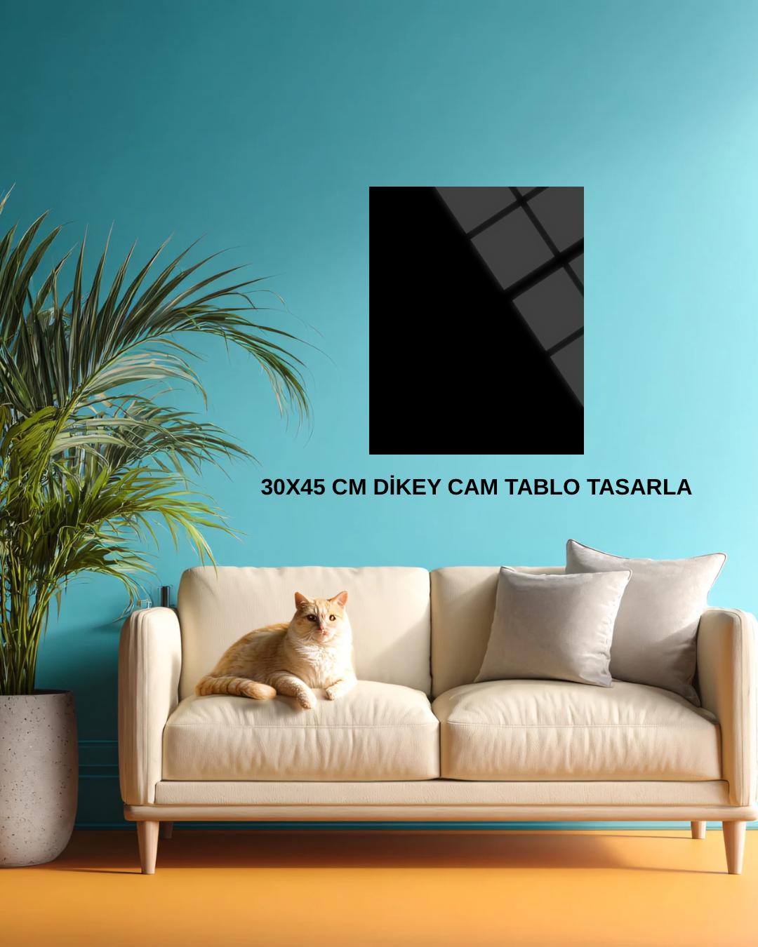 Kişiye Özel Dikey 30 x 45 cm Cam Tablo