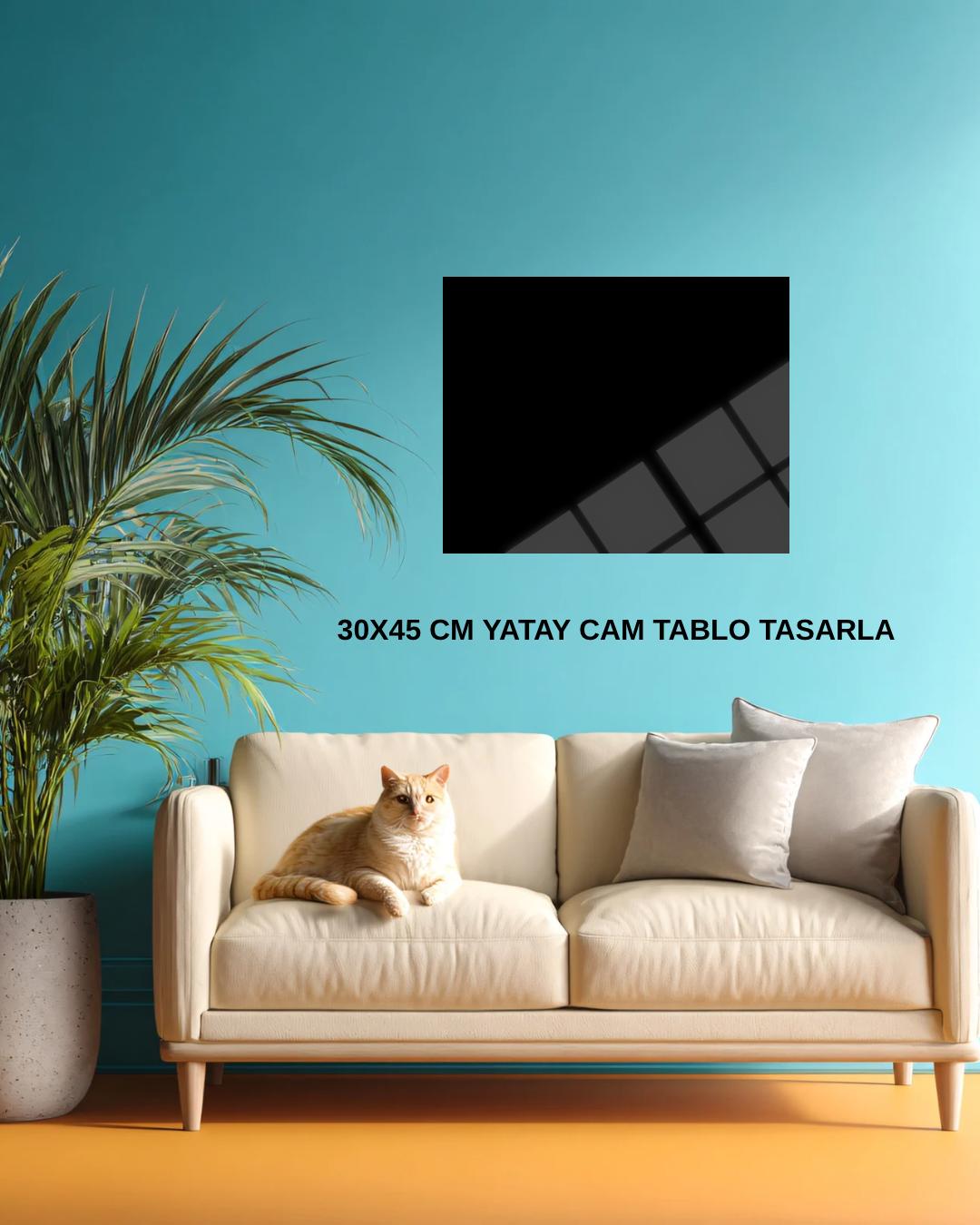 Kişiye Özel Yatay 30 x 45 cm Cam Tablo